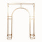 8ft Heavy Duty Gold Metal Rectangular Wedding Arch in Arc de Triomphe Style, 3D Floral Balloon Frame Backdrop Stand