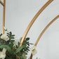 8ft Heavy Duty Gold Metal Rectangular Wedding Arch in Arc de Triomphe Style, 3D Floral Balloon Frame Backdrop Stand