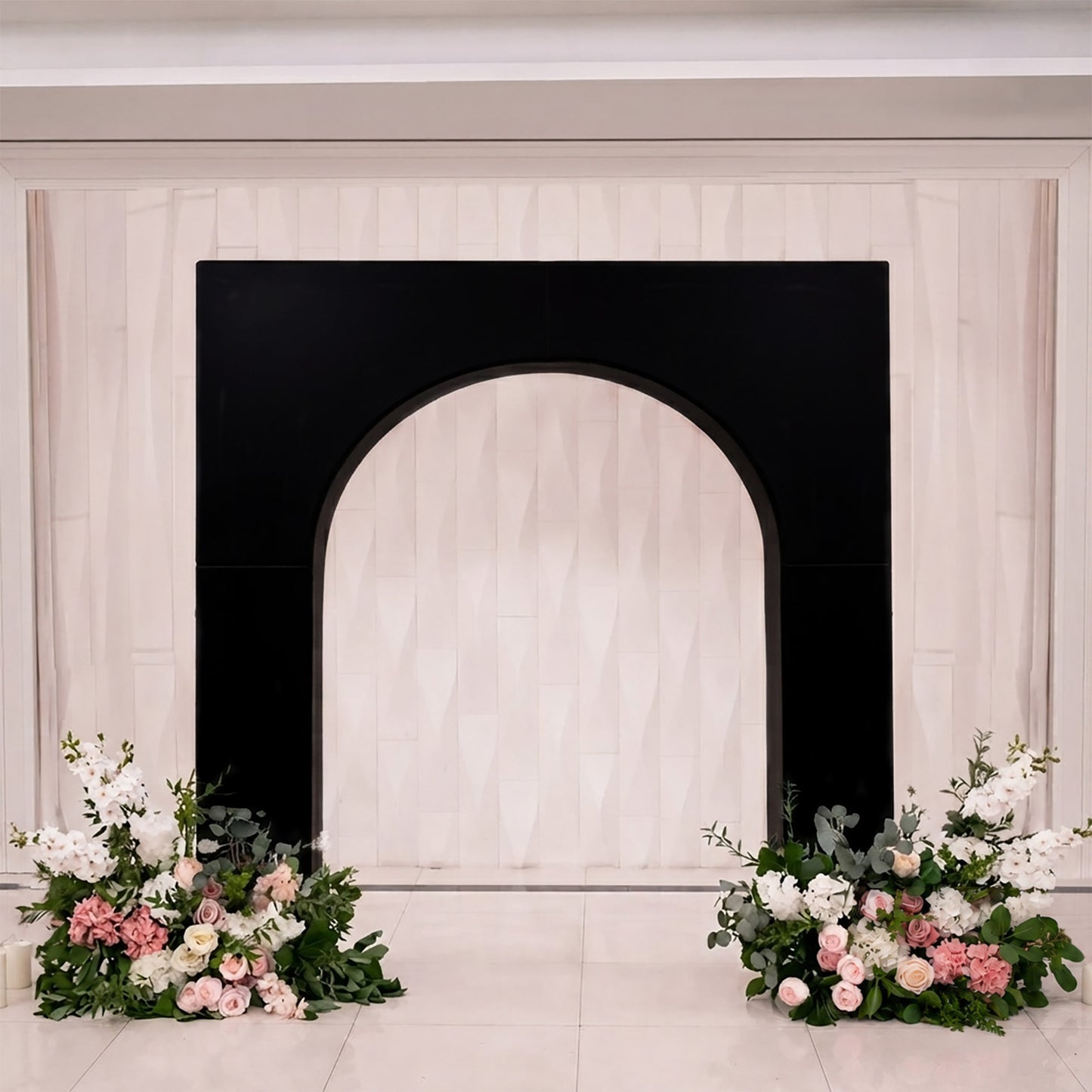 7ft Black Spandex Backdrop Stand Cover for Arc de Triomphe Stand, Stretch Fitted Floral Balloon Fram