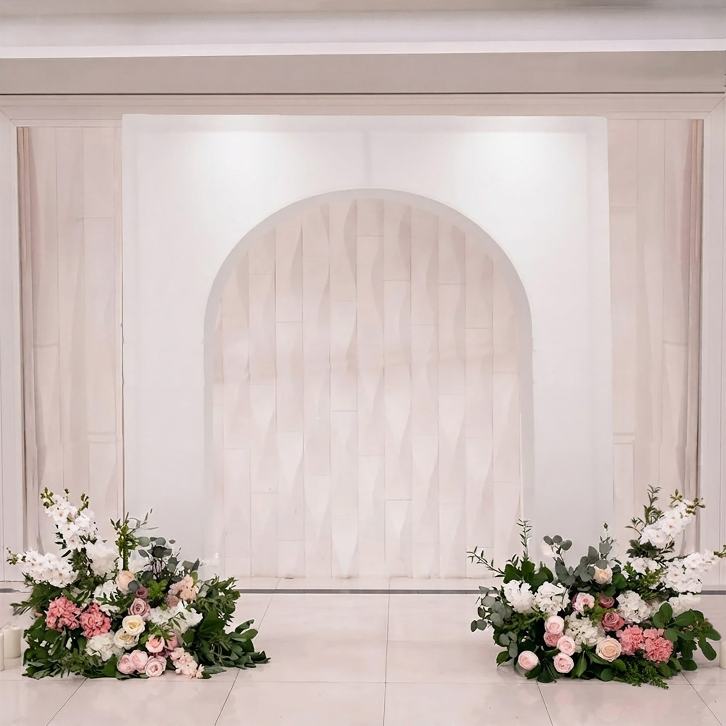 7ft White Spandex Backdrop Stand Cover for Arc de Triomphe Stand, Stretch Fitted Floral Balloon Fram