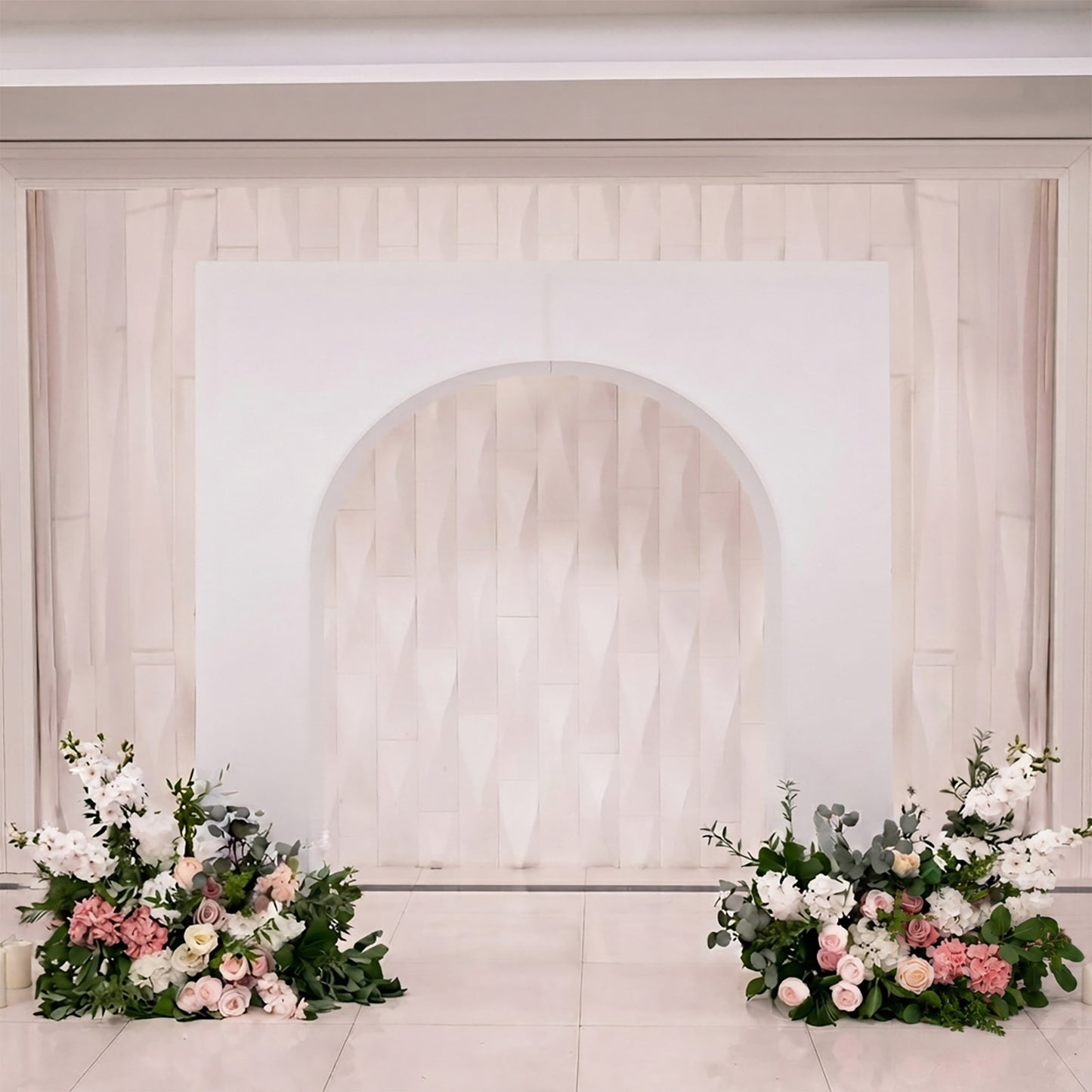 7ft White Spandex Backdrop Stand Cover for Arc de Triomphe Stand, Stretch Fitted Floral Balloon Fram