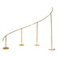 Gold curved wedding arch backdrop stand for floral decor.