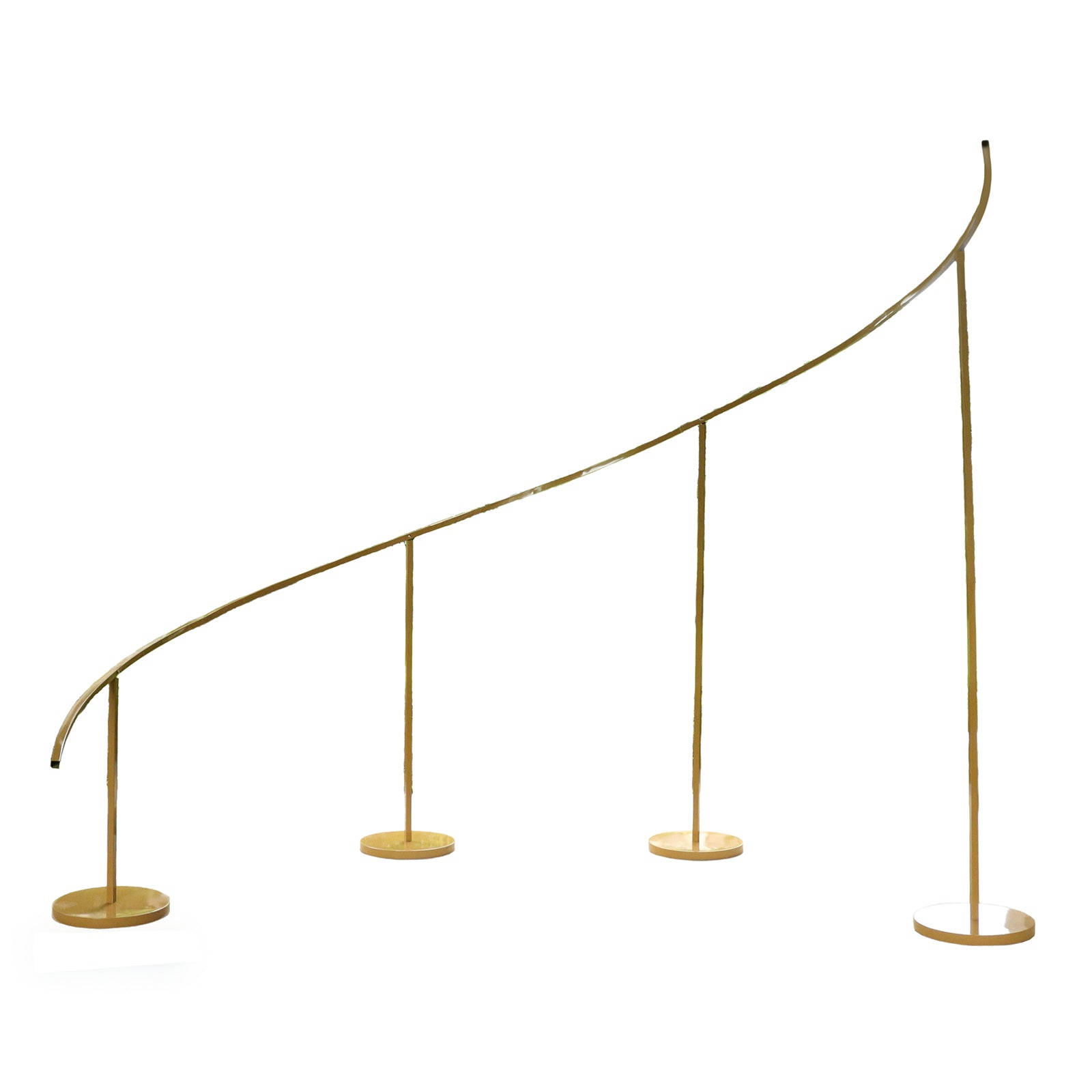 Gold curved wedding arch backdrop stand for floral decor.