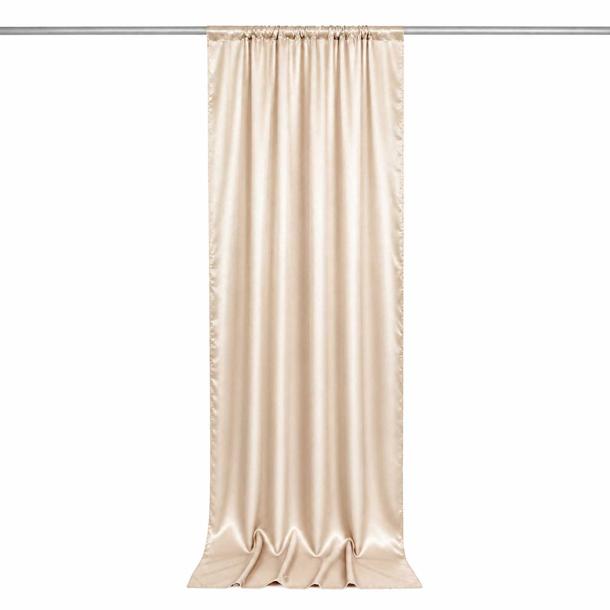 5ft x 10ft Satin Backdrop Curtain, Beige Event Drape Divider Panel – Photo Booth