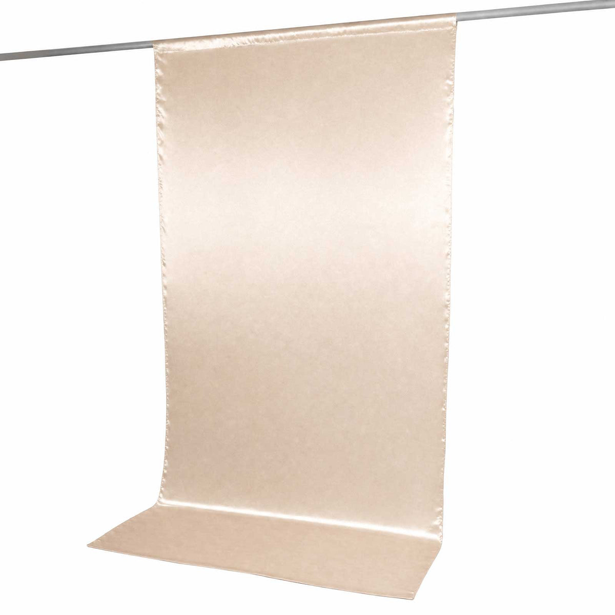 5ft x 10ft Satin Backdrop Curtain, Beige Event Drape Divider Panel – Photo Booth