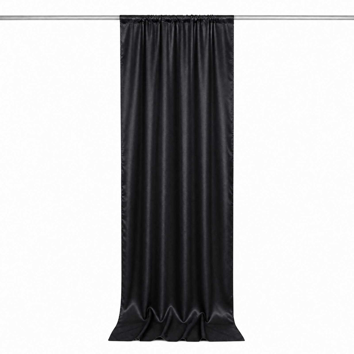 5ft x 10ft Satin Backdrop Curtain, Black Event Drape Divider Panel – Photo Booth
