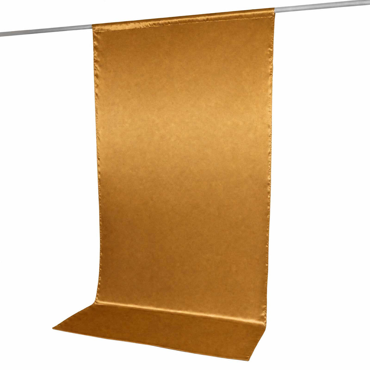 5ft x 10ft Satin Backdrop Curtain, Gold Event Drape Divider Panel – Photo Booth