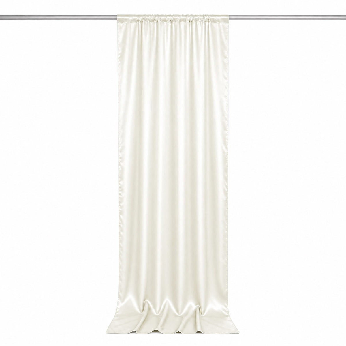 5ft x 10ft Satin Backdrop Curtain, Ivory Event Drape Divider Panel – Photo Booth