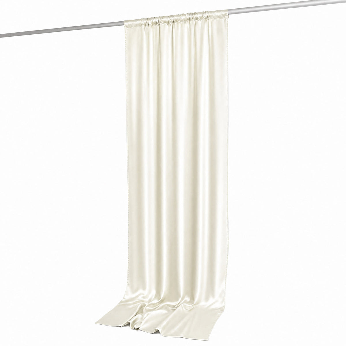 5ft x 10ft Satin Backdrop Curtain, Ivory Event Drape Divider Panel – Photo Booth