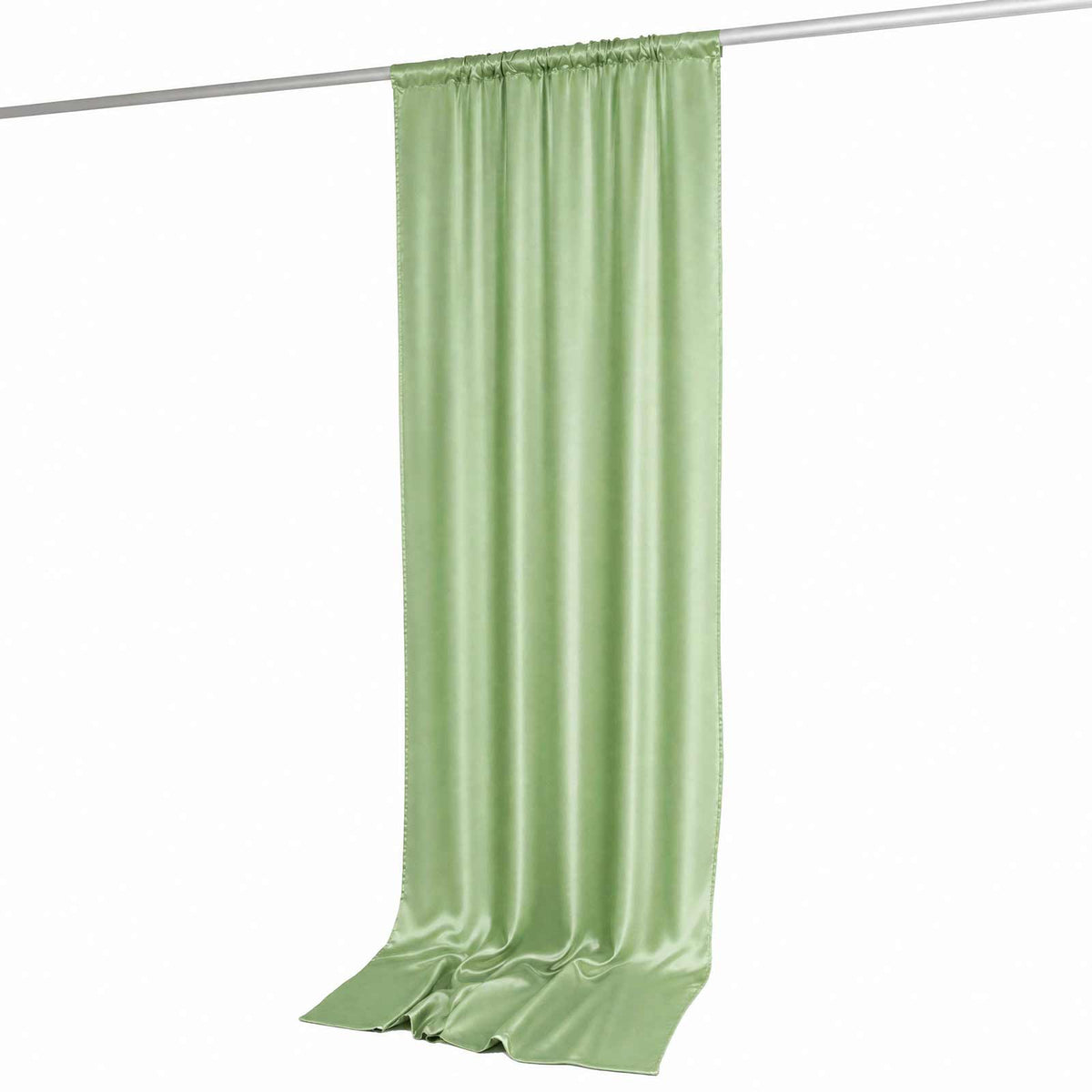 5ft x 10ft Satin Backdrop Curtain, Sage Green Event Drape Divider Panel – Photo Booth