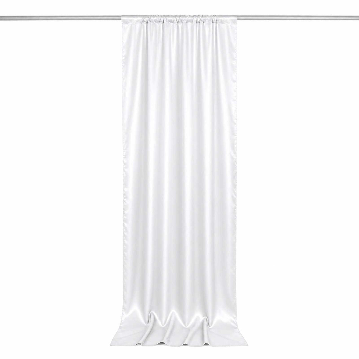 5ft x 10ft Satin Backdrop Curtain, White Event Drape Divider Panel – Photo Booth