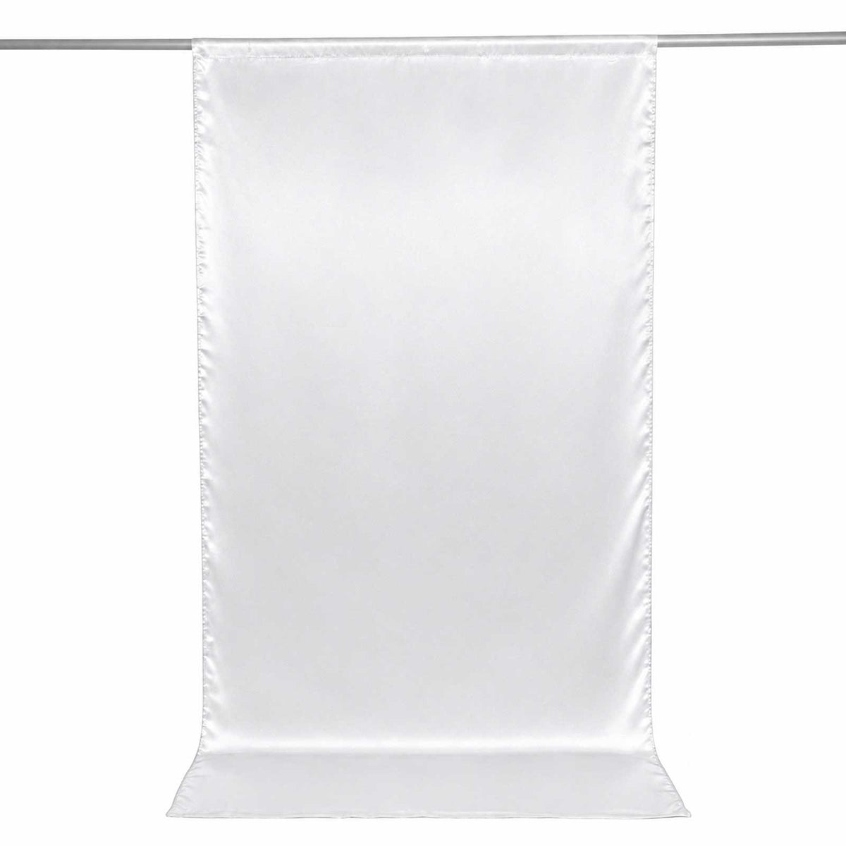5ft x 10ft Satin Backdrop Curtain, White Event Drape Divider Panel – Photo Booth