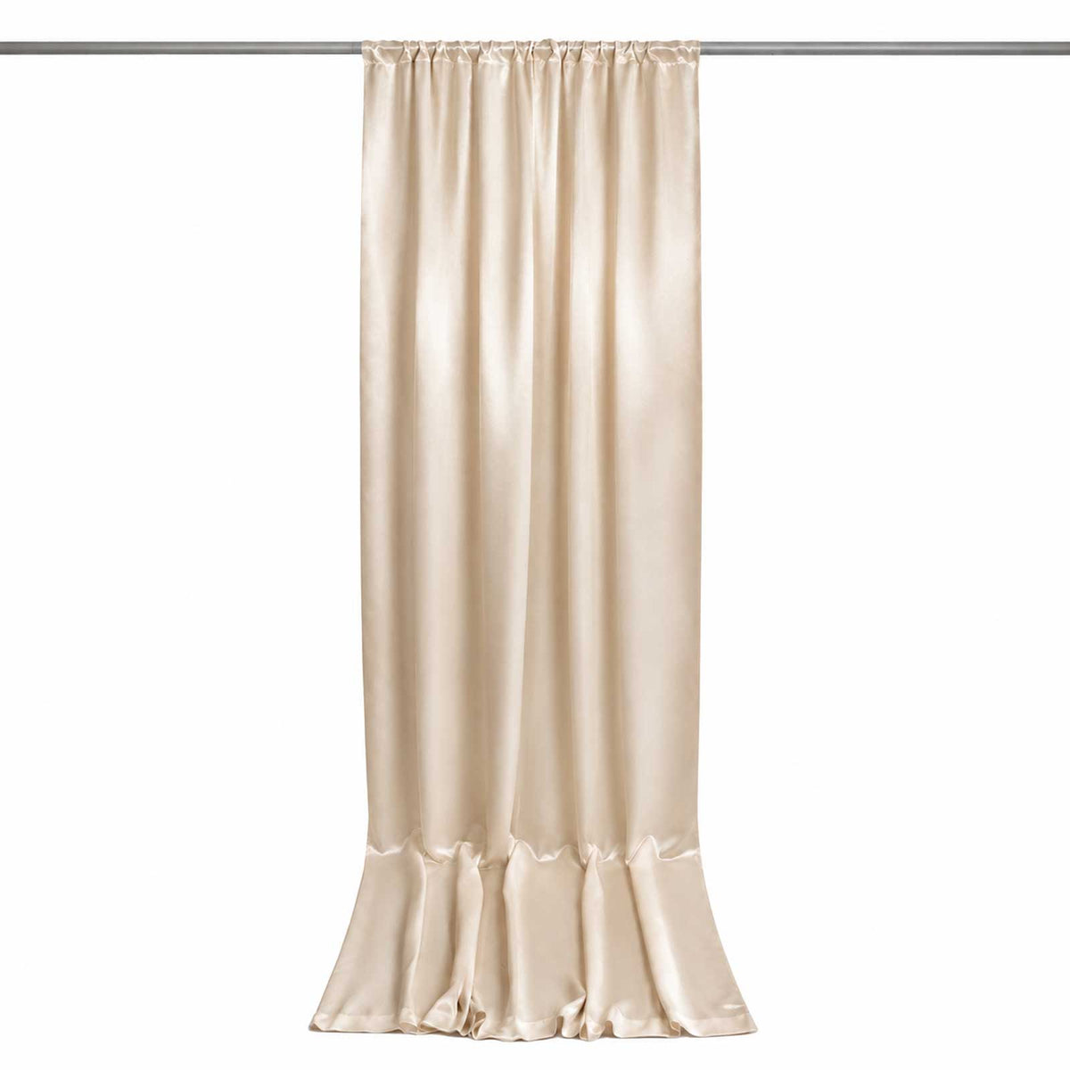 5ft x 12ft Satin Backdrop Curtain, Beige Event Drape Panel – Photo Booth