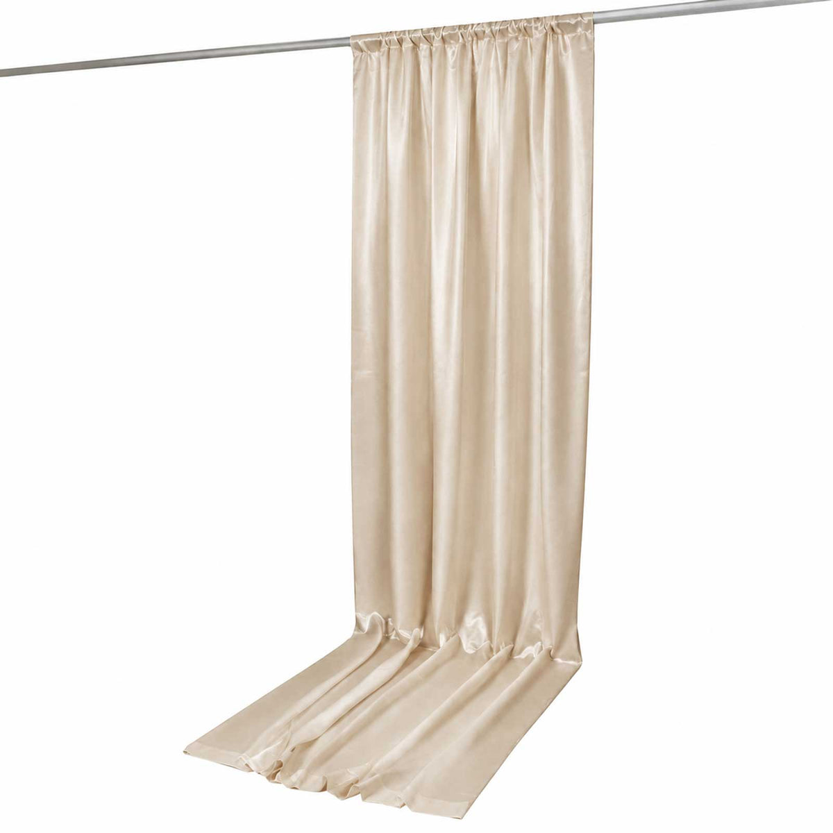 5ft x 12ft Satin Backdrop Curtain, Beige Event Drape Panel – Photo Booth