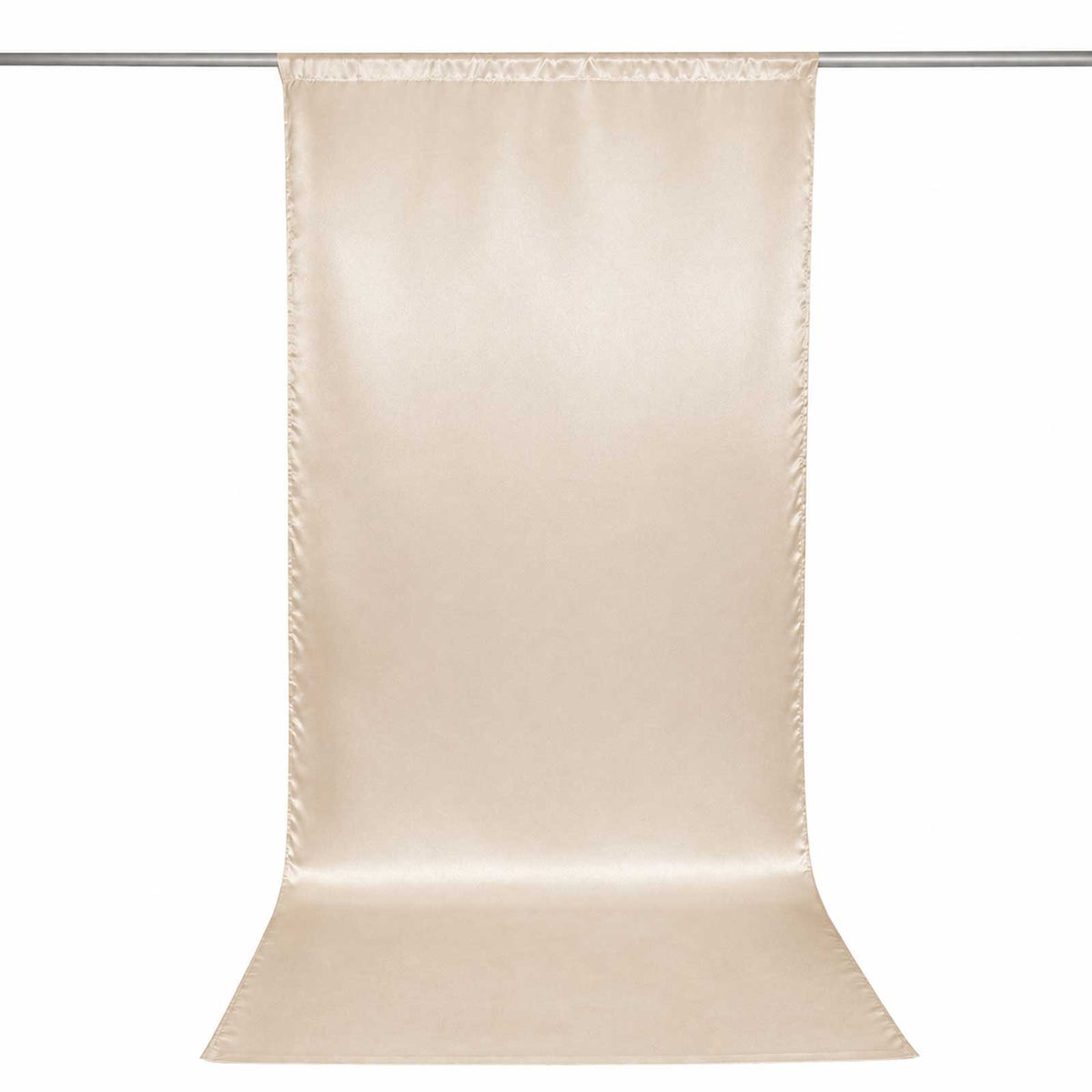 5ft x 12ft Satin Backdrop Curtain, Beige Event Drape Panel – Photo Booth