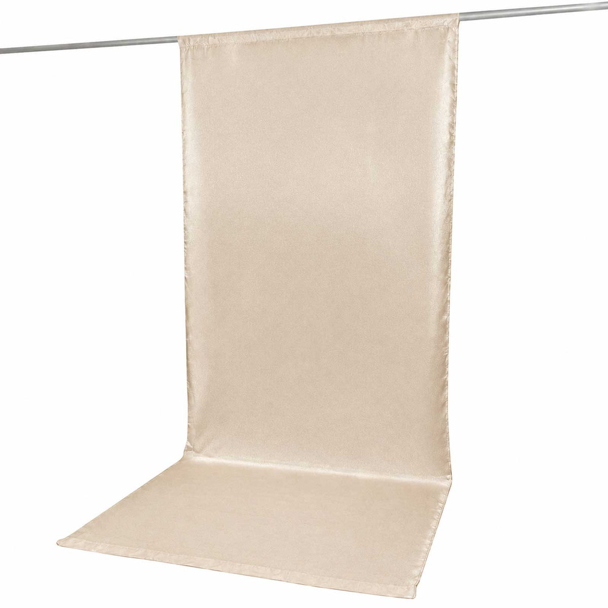 5ft x 12ft Satin Backdrop Curtain, Beige Event Drape Panel – Photo Booth