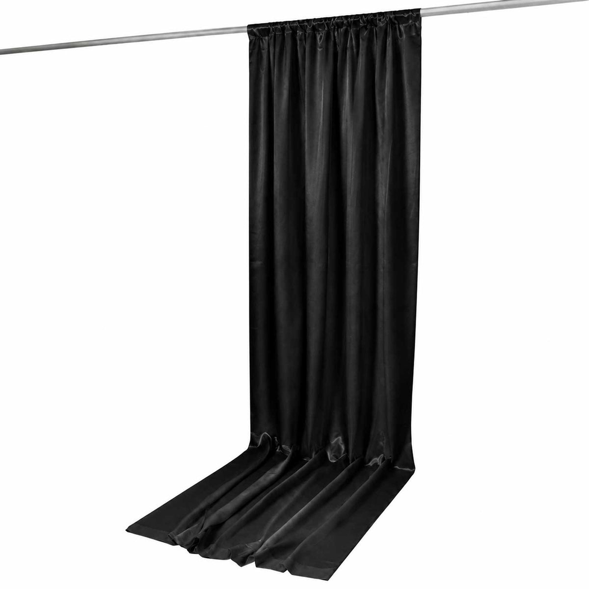 5ft x 12ft Satin Backdrop Curtain, Black Event Drape Panel – Photo Booth