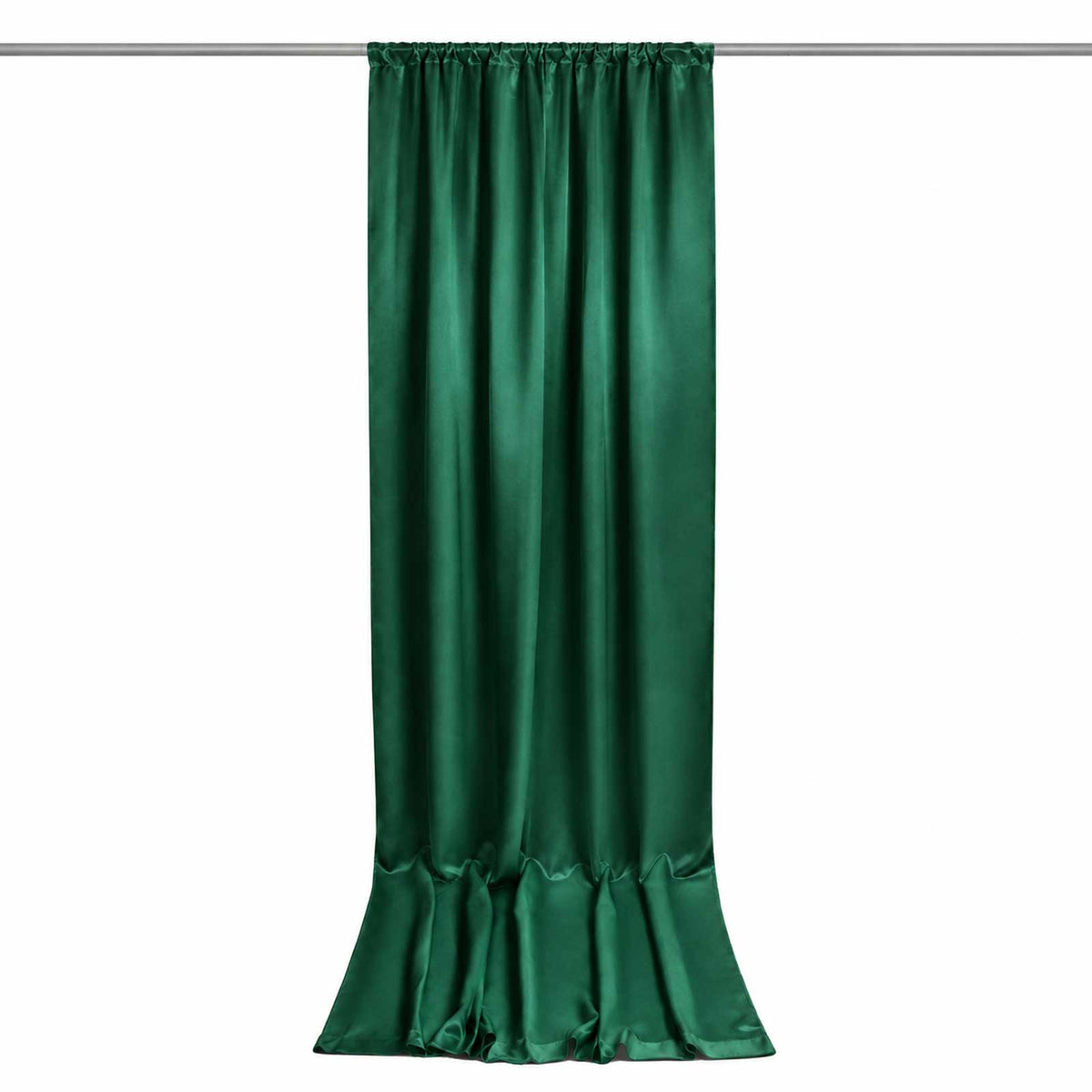 5ft x 12ft Satin Backdrop Curtain, Hunter Emerald Green Event Drape Panel – Photo Booth