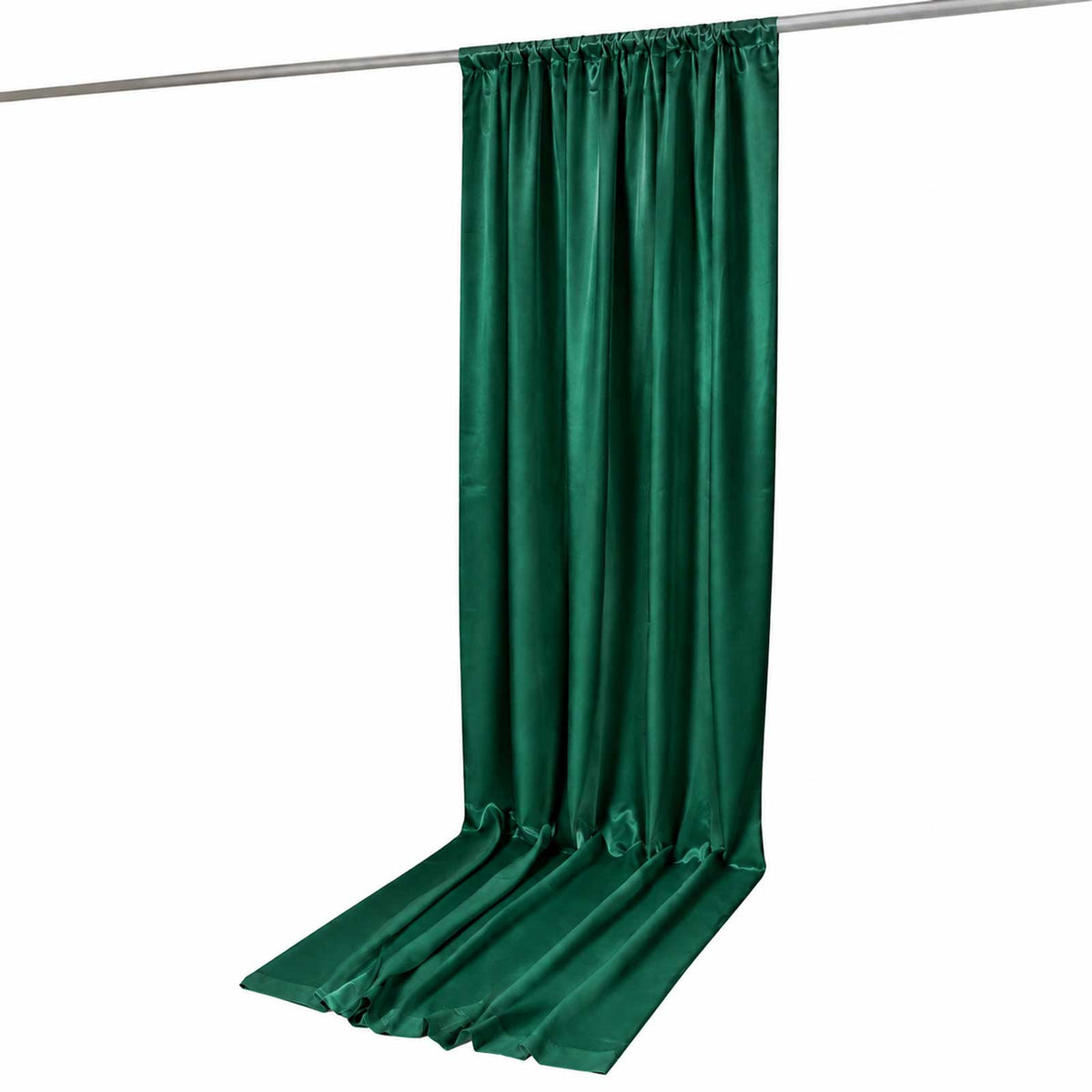 5ft x 12ft Satin Backdrop Curtain, Hunter Emerald Green Event Drape Panel – Photo Booth