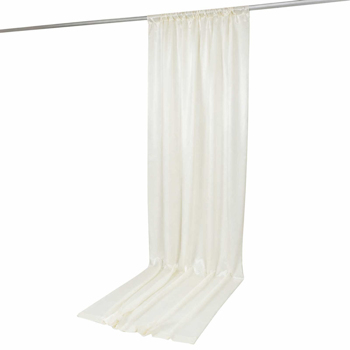5ft x 12ft Satin Backdrop Curtain, Ivory Event Drape Panel – Photo Booth