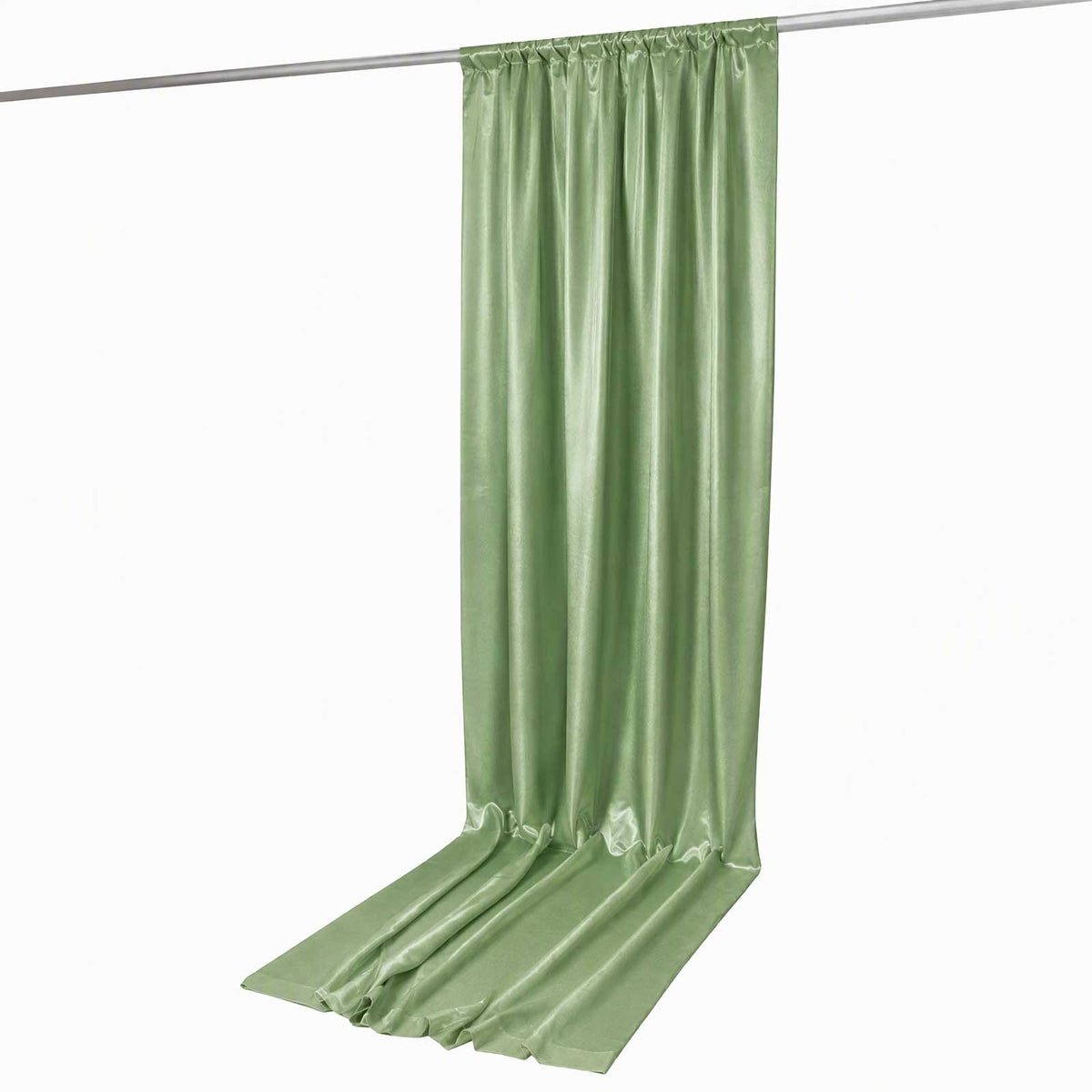 5ft x 12ft Satin Backdrop Curtain, Sage Green Event Drape Panel – Photo Booth