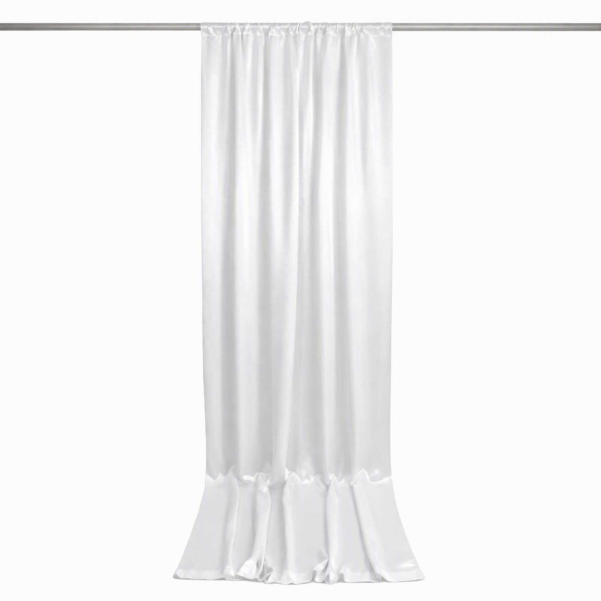 5ft x 12ft Satin Backdrop Curtain, White Event Drape Panel – Photo Booth