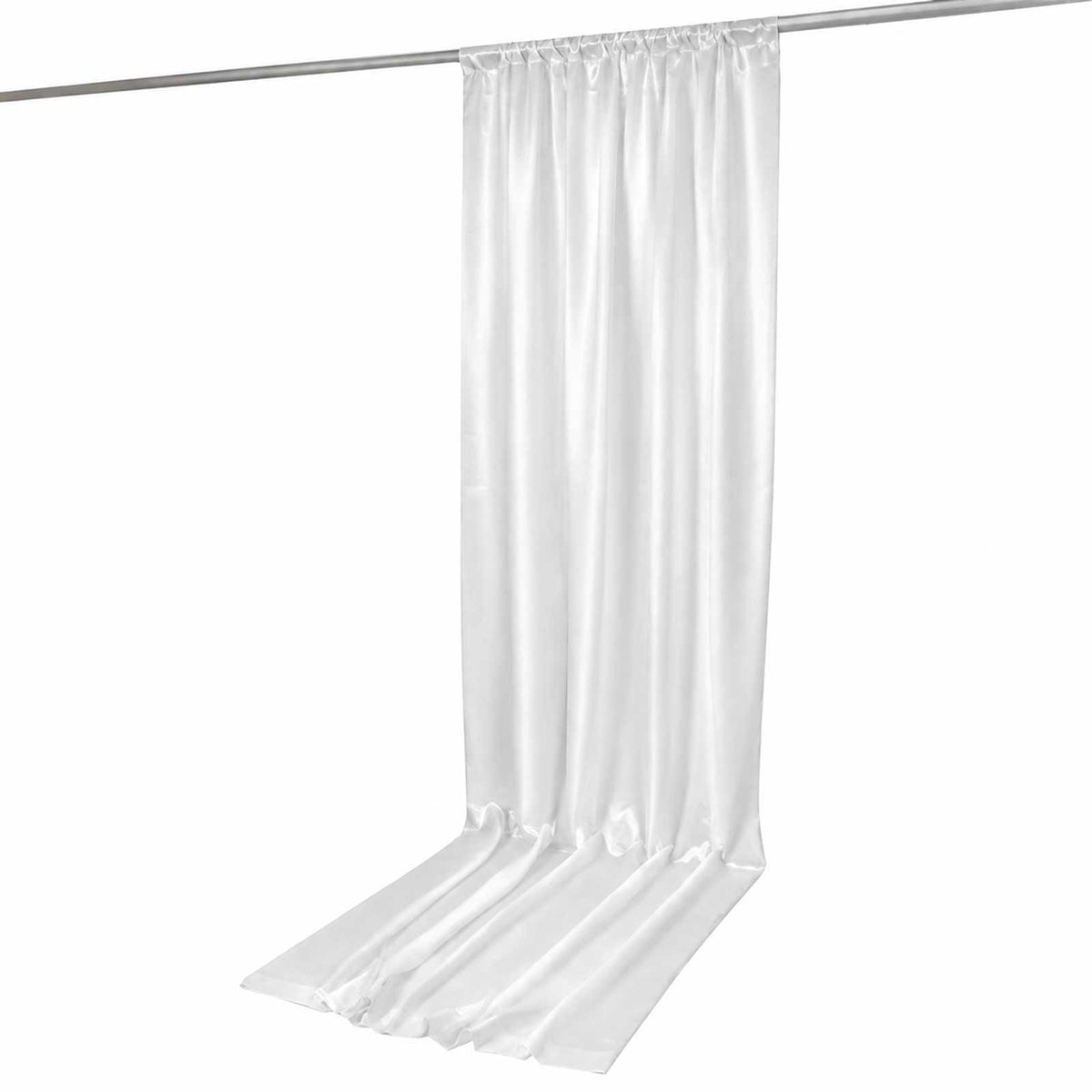 5ft x 12ft Satin Backdrop Curtain, White Event Drape Panel – Photo Booth