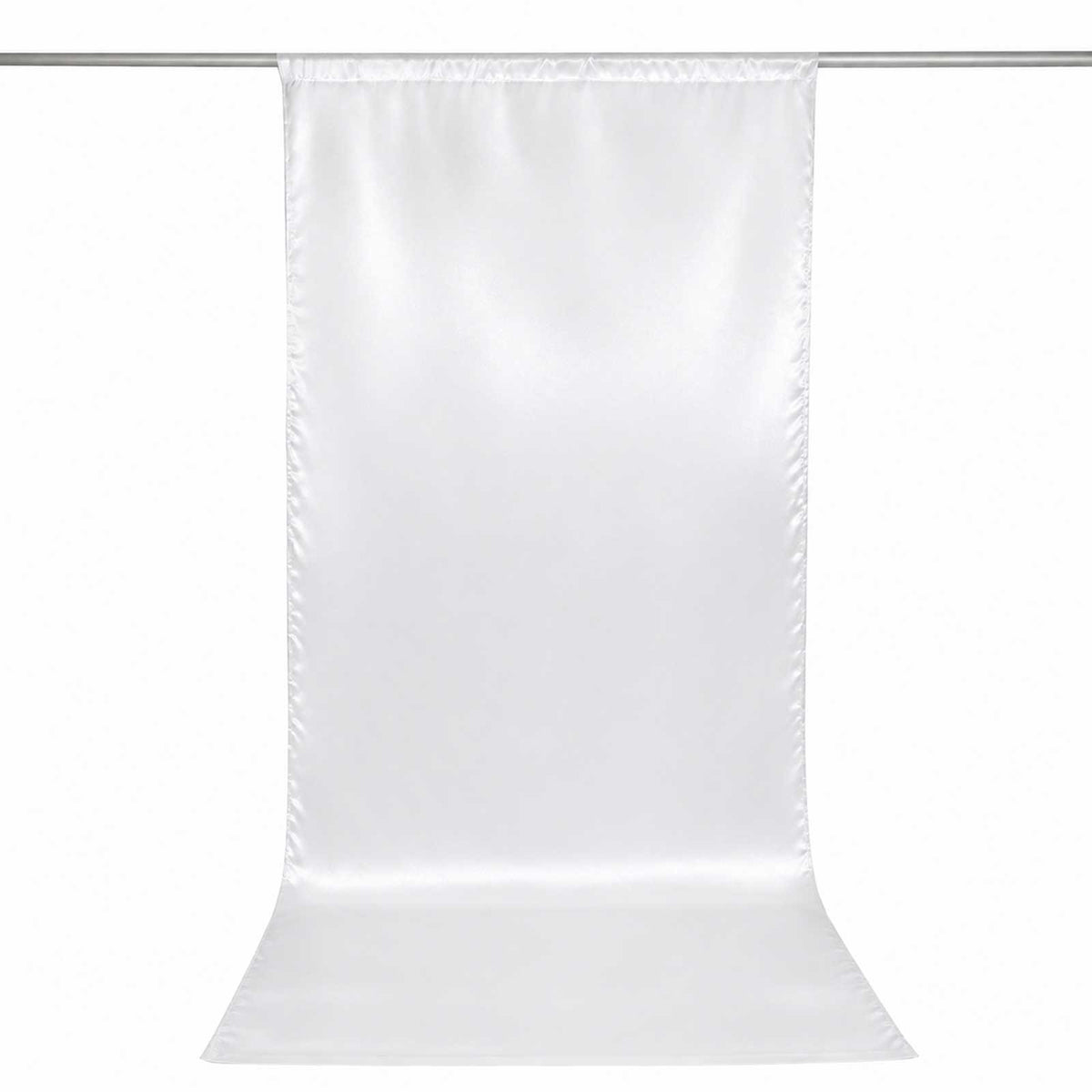 5ft x 12ft Satin Backdrop Curtain, White Event Drape Panel – Photo Booth