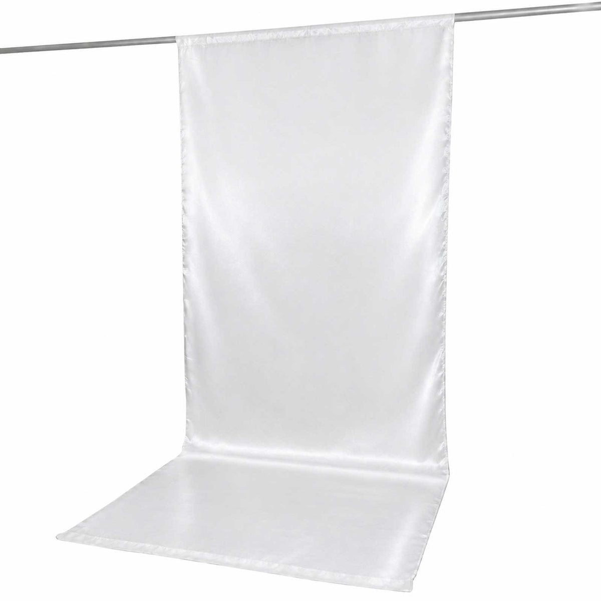 5ft x 12ft Satin Backdrop Curtain, White Event Drape Panel – Photo Booth