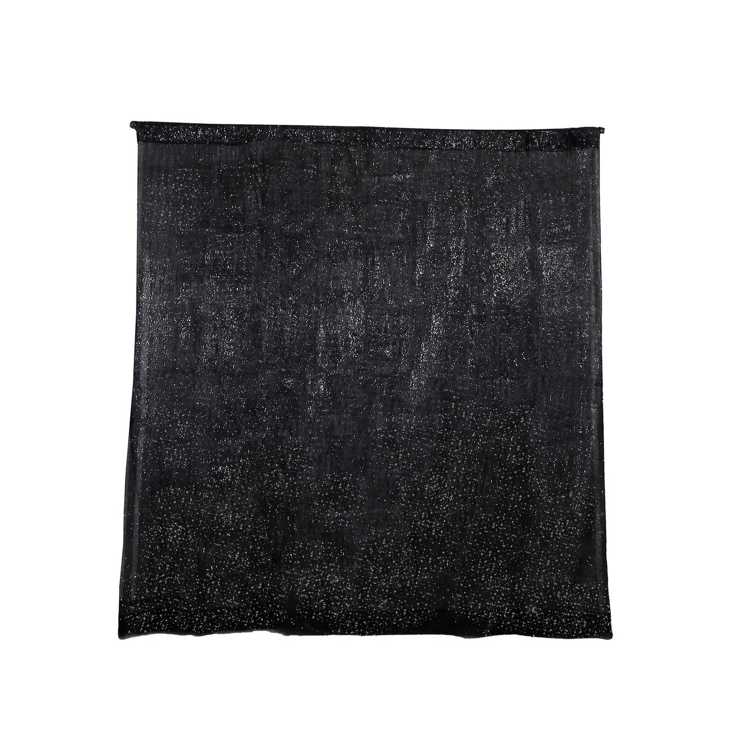 8ft black metallic fringe shag drapery panel backdrop curtain