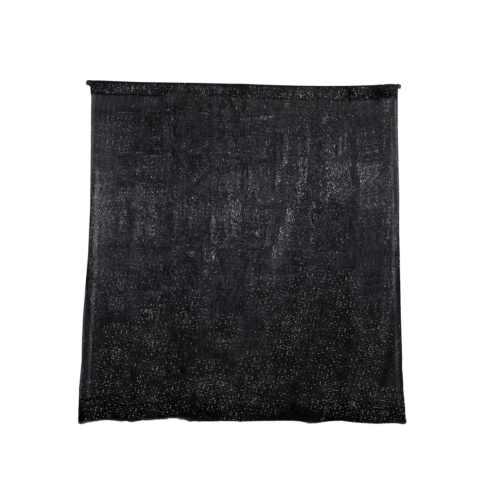 8ft black metallic fringe shag drapery panel backdrop curtain