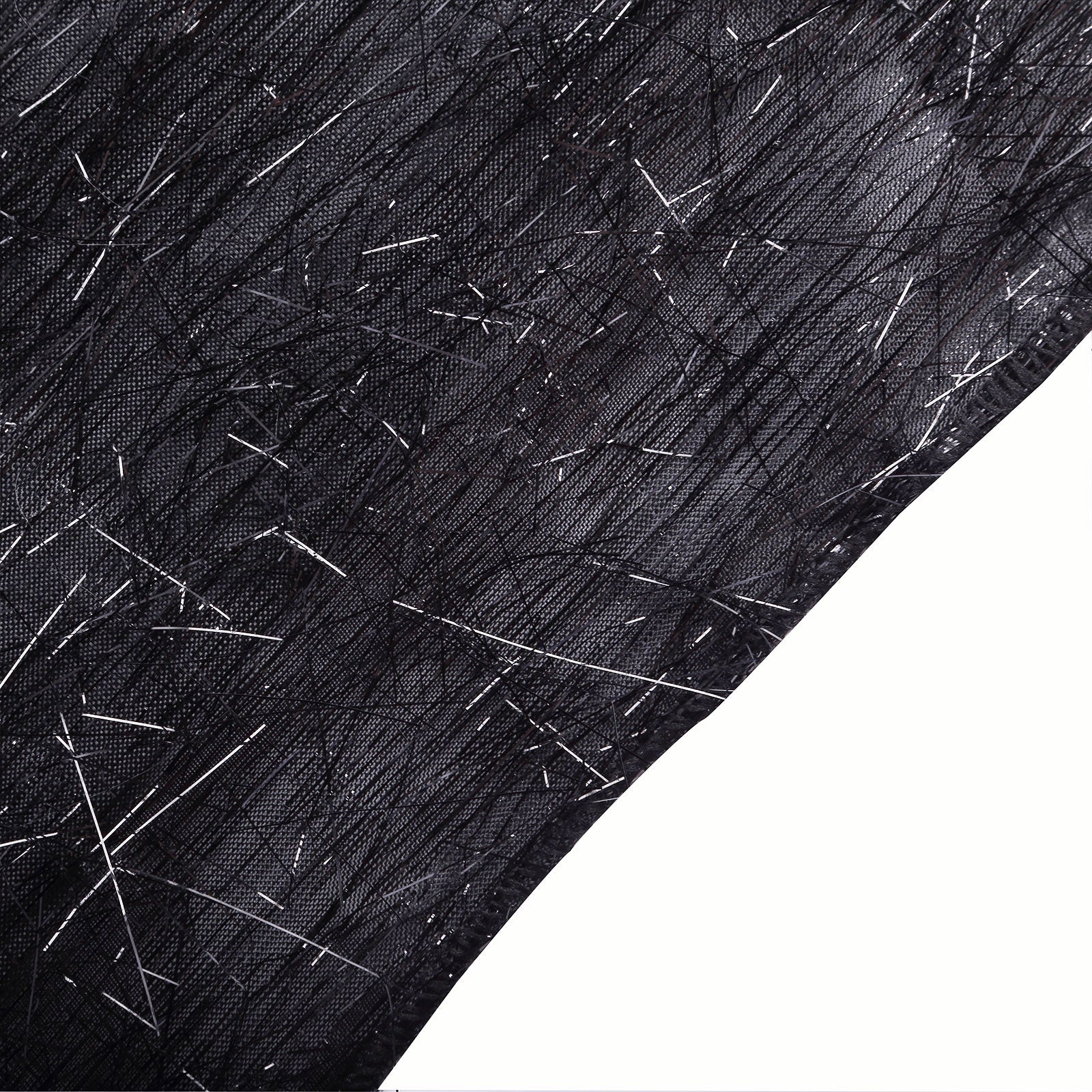 8ft black metallic fringe shag event drapery panel backdrop curtain