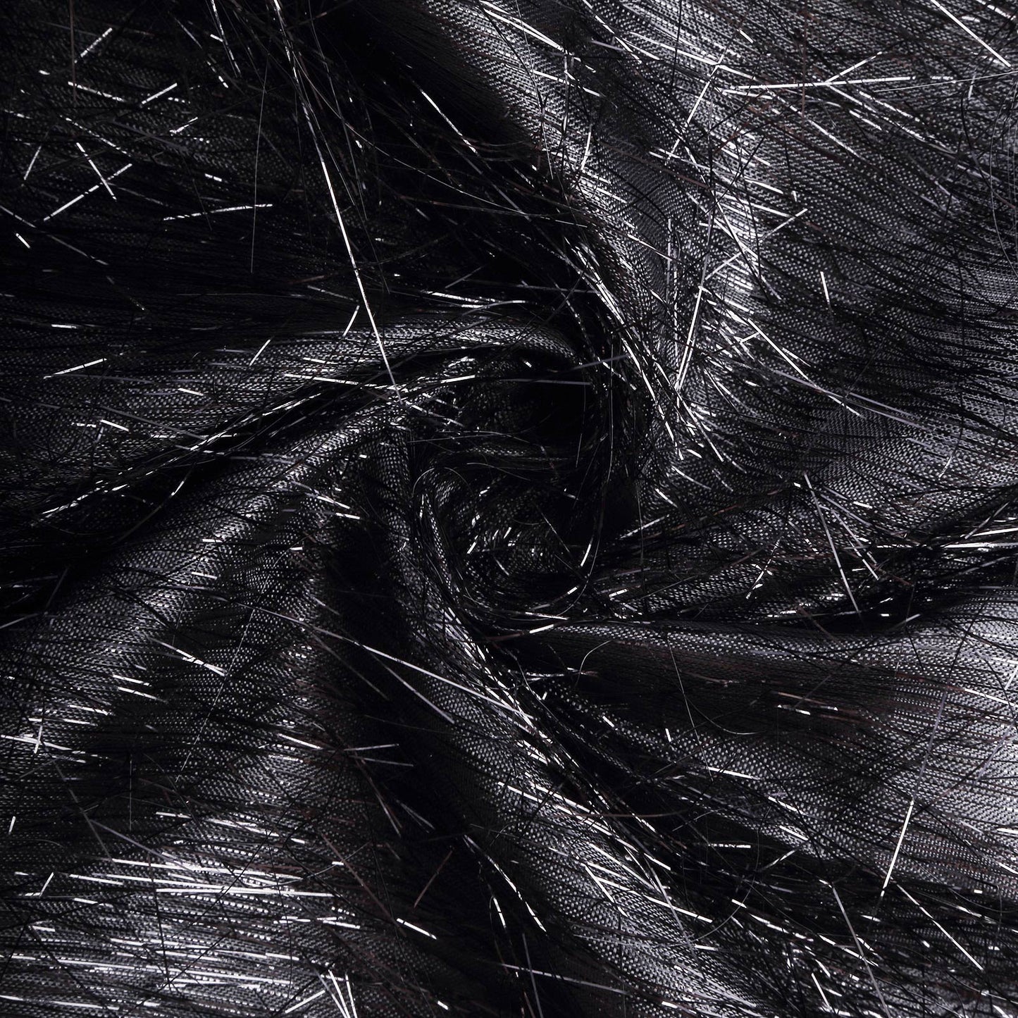 8ft black metallic fringe shag event drapery panel backdrop curtain