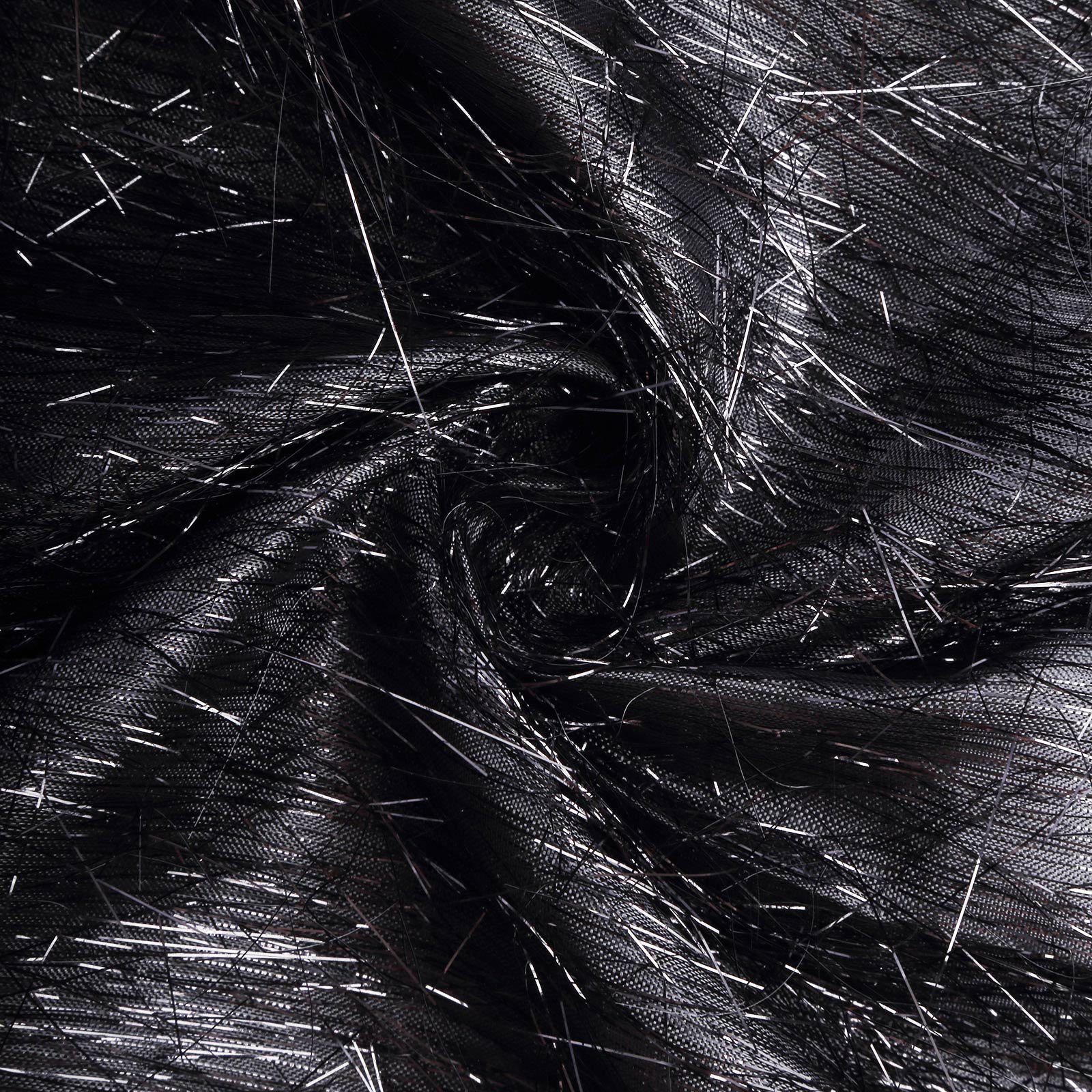 8ft black metallic fringe shag event drapery panel backdrop curtain