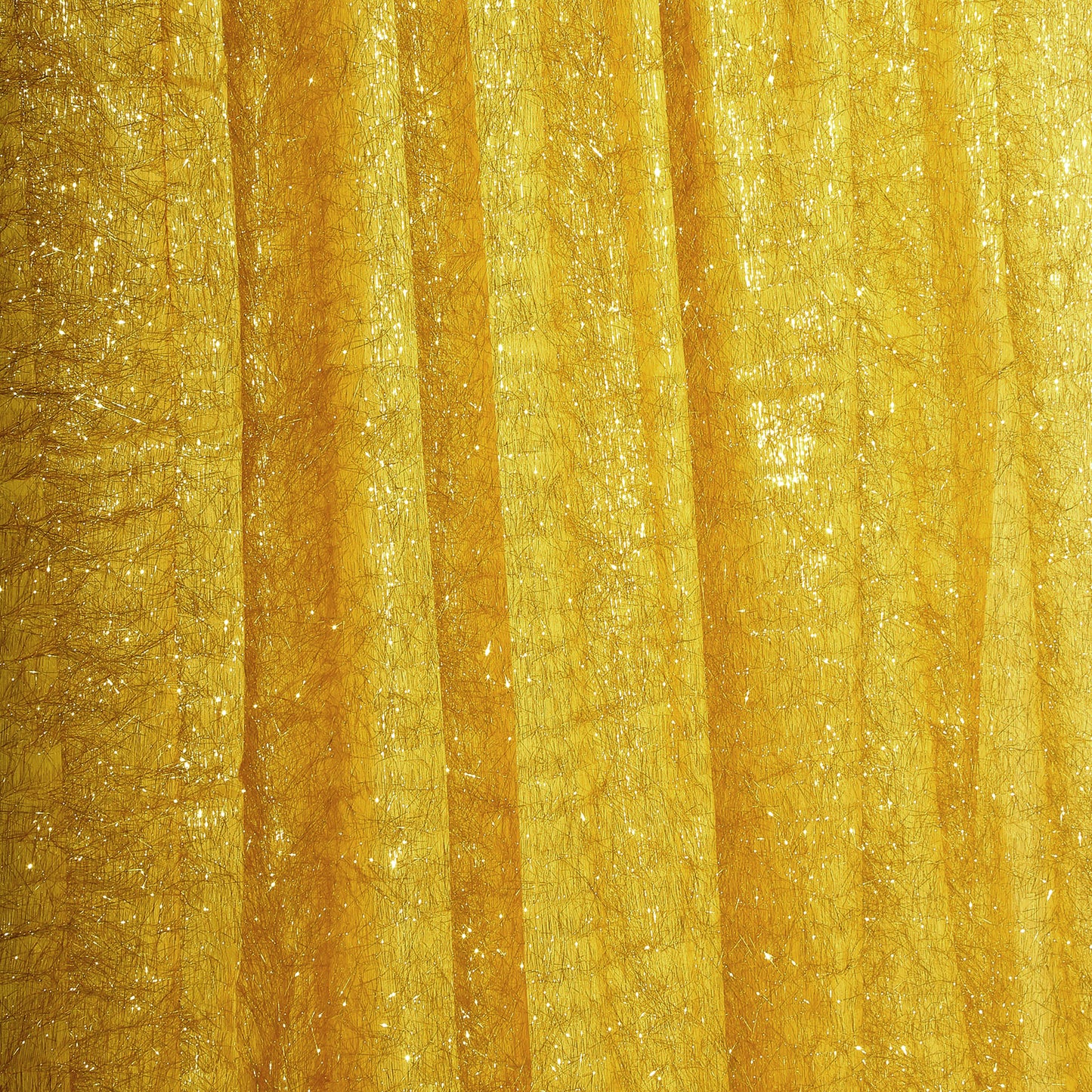 Gold metallic fringe shag event drapery panel backdrop curtain.
