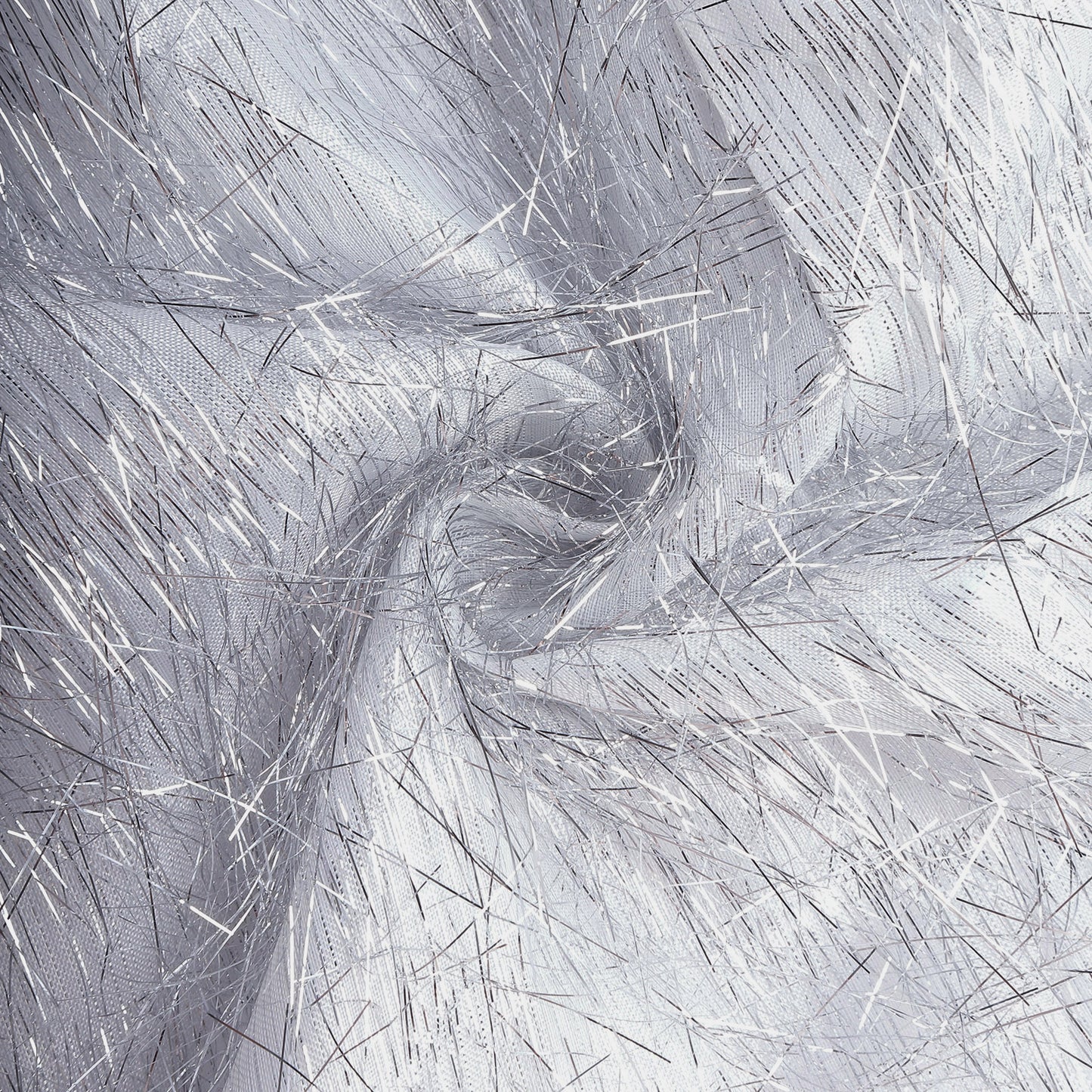 8ft silver metallic fringe shag drapery panel backdrop curtain. #whtbkgd