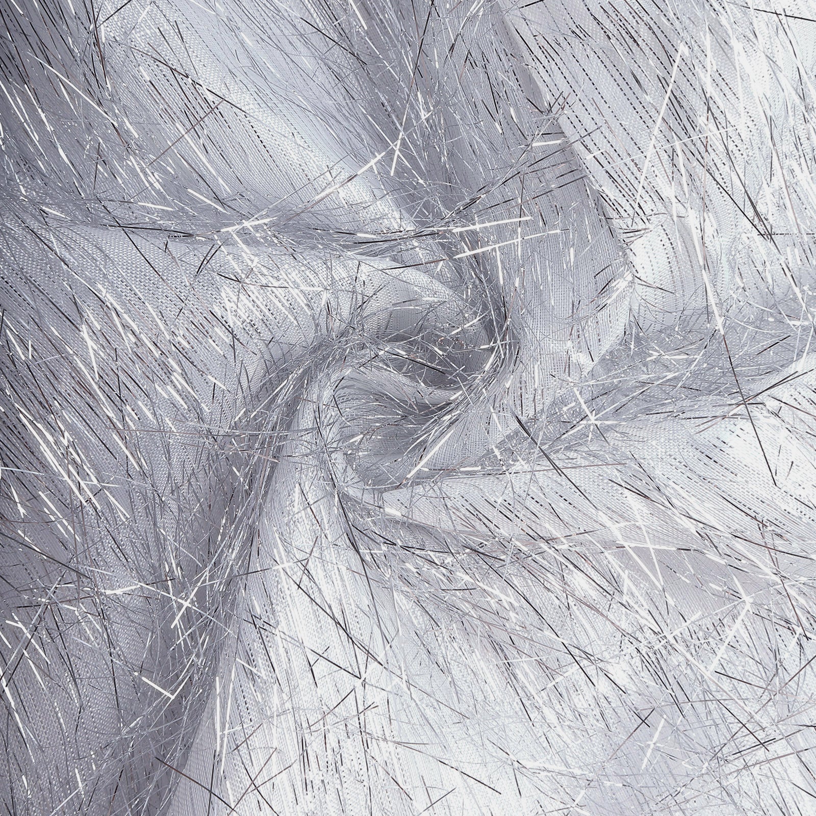8ft silver metallic fringe shag drapery panel backdrop curtain. #whtbkgd