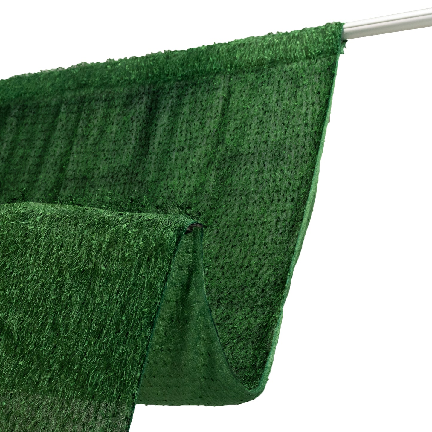 5ftx10ft Green Fringe Shag Polyester Wedding Drapery Panel, Minky Fabric Photo Backdrop Curtain