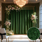 5ftx10ft Green Fringe Shag Polyester Wedding Drapery Panel, Minky Fabric Photo Backdrop Curtain