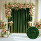 5ftx10ft Green Fringe Shag Polyester Wedding Drapery Panel, Minky Fabric Photo Backdrop Curtain