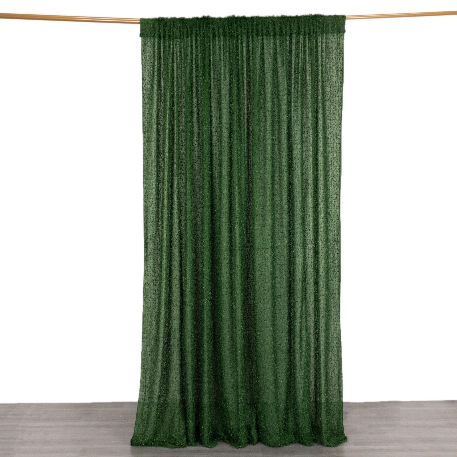 12-pk 8ftx8ft Green Fringe Shag Drapery | TCFLinen