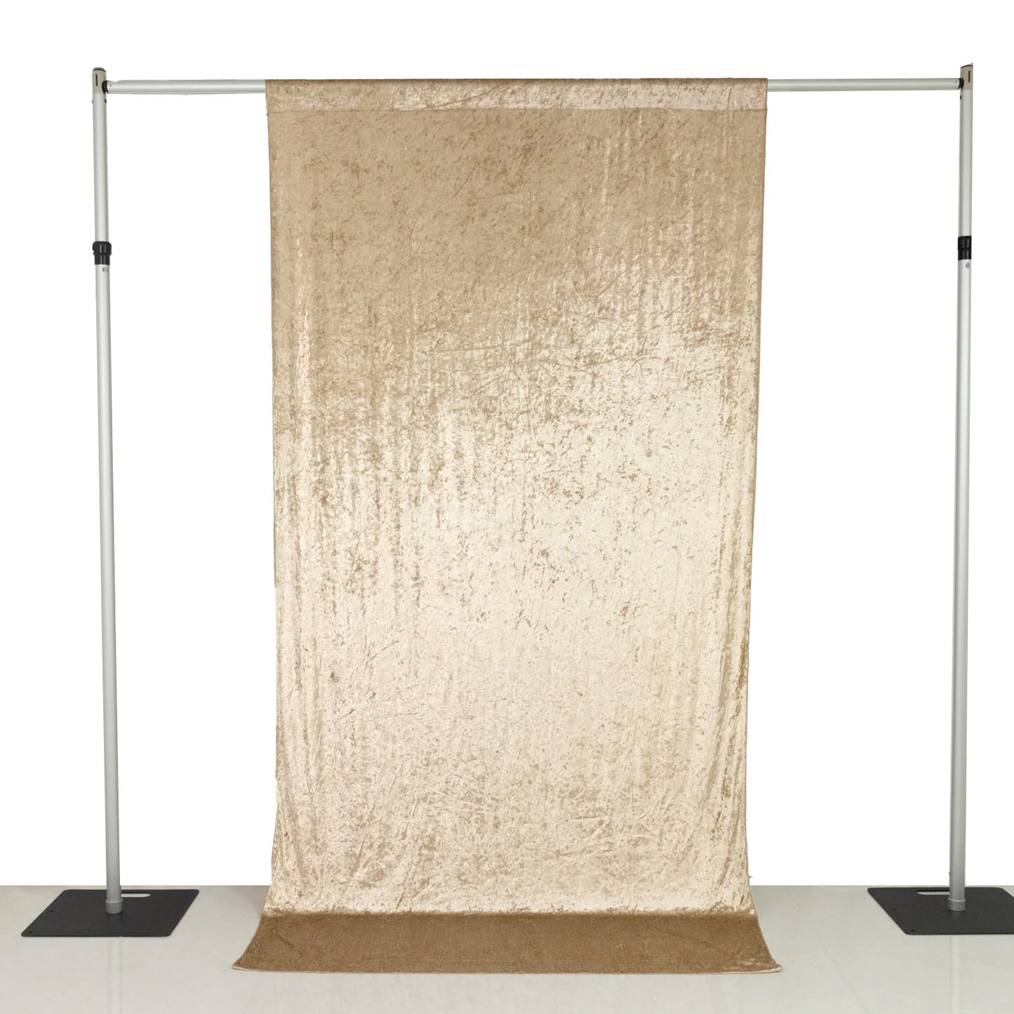 Beige Crushed Velvet Backdrop Curtain – 5ft x 10ft Event Drape with Rod Pocket, Privacy Panel for Photo Booths & Events
