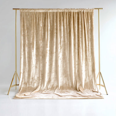 Crushed Beige Velvet Backdrop Curtain 5ft x 10ft
