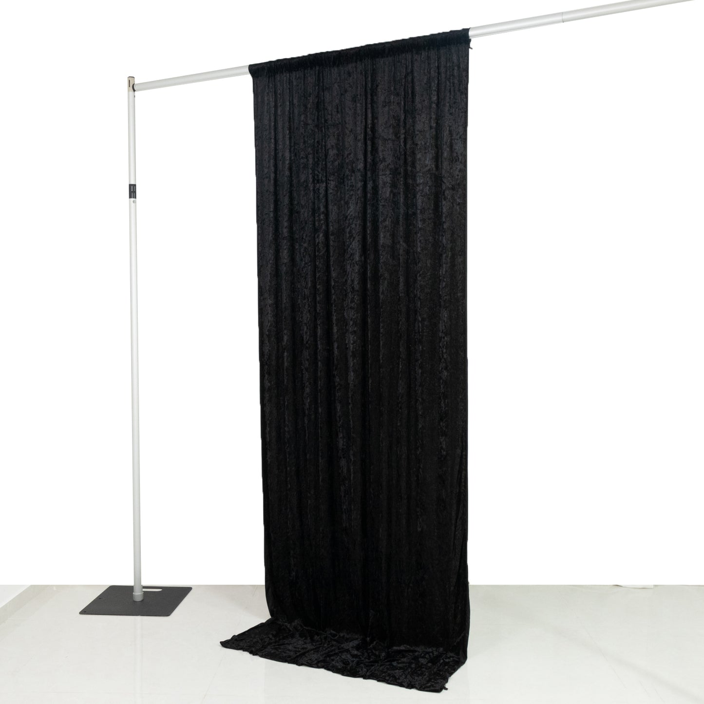 Black Crushed Velvet Backdrop Curtain – 5ft x 10ft Event Drape with Rod Pocket, Privacy Panel for Photo Booths & Events