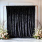 Black Crushed Velvet Backdrop Curtain – 5ft x 10ft Event Drape with Rod Pocket, Privacy Panel for Photo Booths & Events