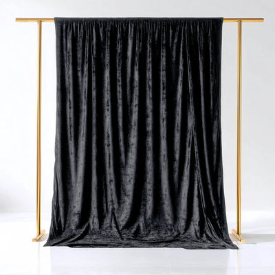 Crushed Black Velvet Backdrop Curtain 5ft x 10ft