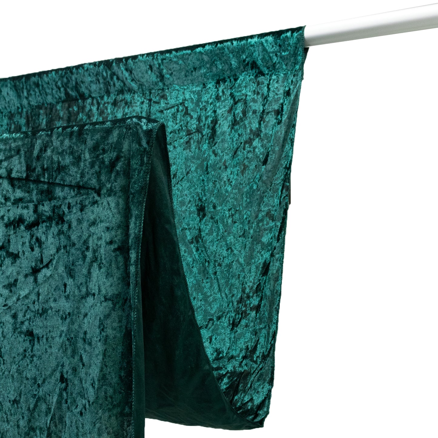 Hunter Emerald Green Crushed Velvet Backdrop Curtain – 5ft x 10ft Event Drape with Rod Pocket, Privacy Panel for Photo Booths & Events