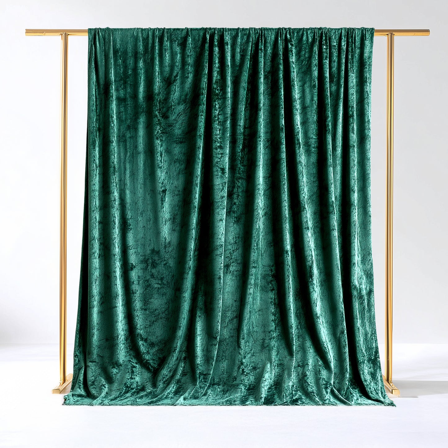 Hunter Emerald Green Crushed Velvet Backdrop Curtain – 5ft x 10ft Event Drape with Rod Pocket, Privacy Panel for Photo Booths & Events
