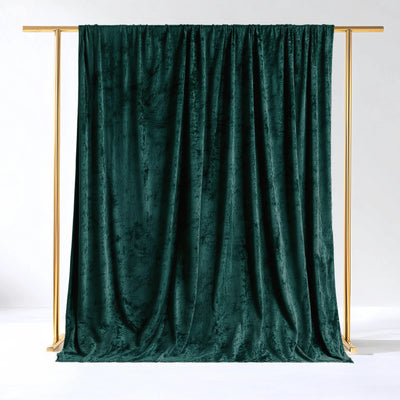 Crushed Hunter Green Velvet Backdrop Curtain 5ft x 10ft