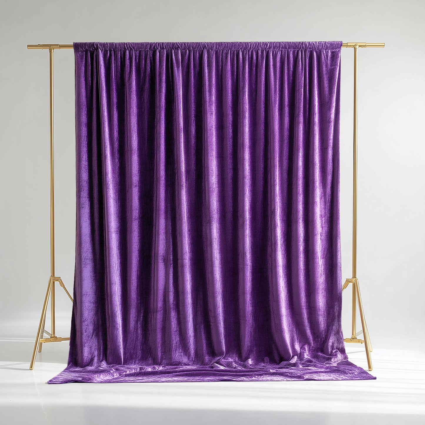 Purple Crushed Velvet Backdrop Curtain – 5ft x 10ft Event Drape with Rod Pocket, Privacy Panel for Photo Booths & Events